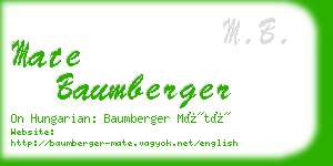 mate baumberger business card